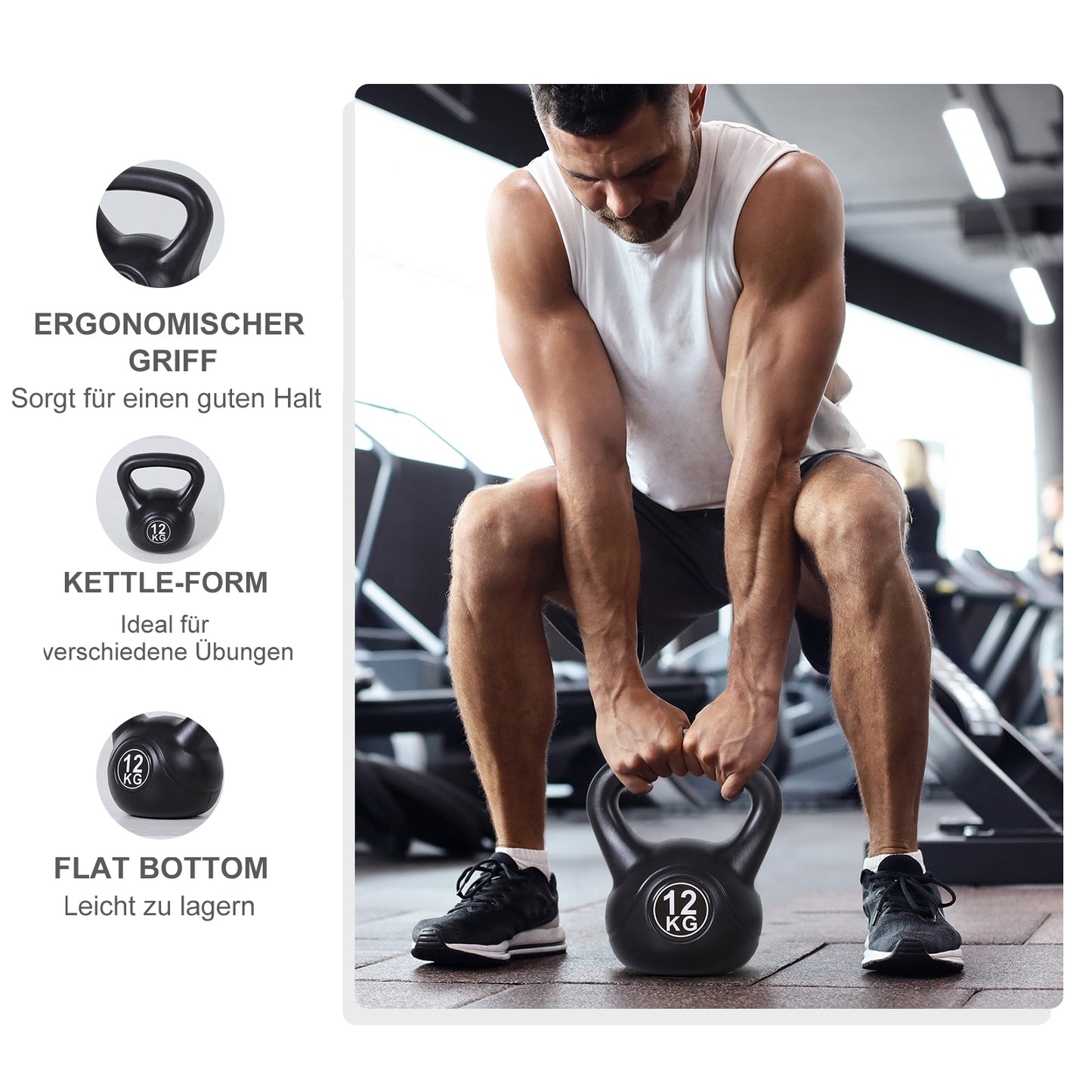 Kettlebell Kugelhantel Gewicht-Hantel Mit Sand Befüllt Für Anfänger
