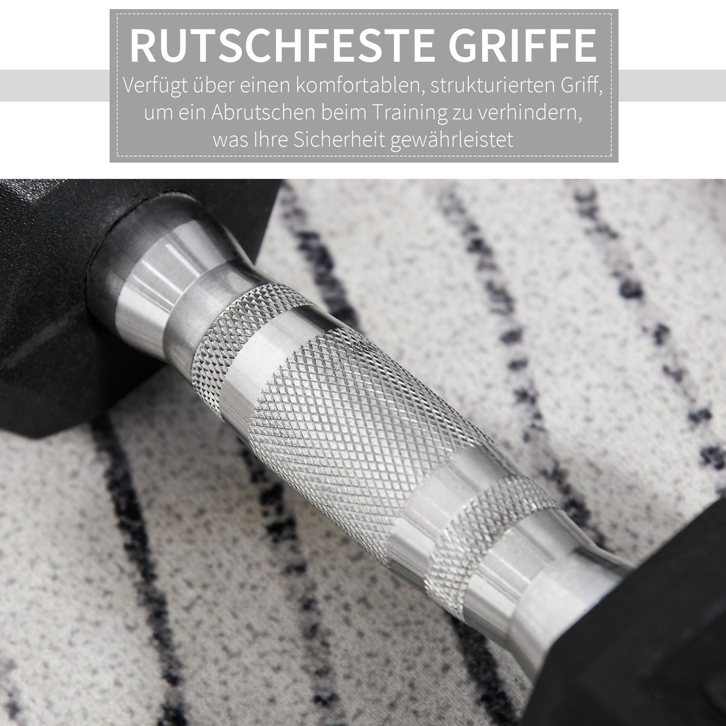 Hexagon Kurzhanteln Gusseisen Hanteln Griff Gerändelt Gewichte 2 X 8 KG
