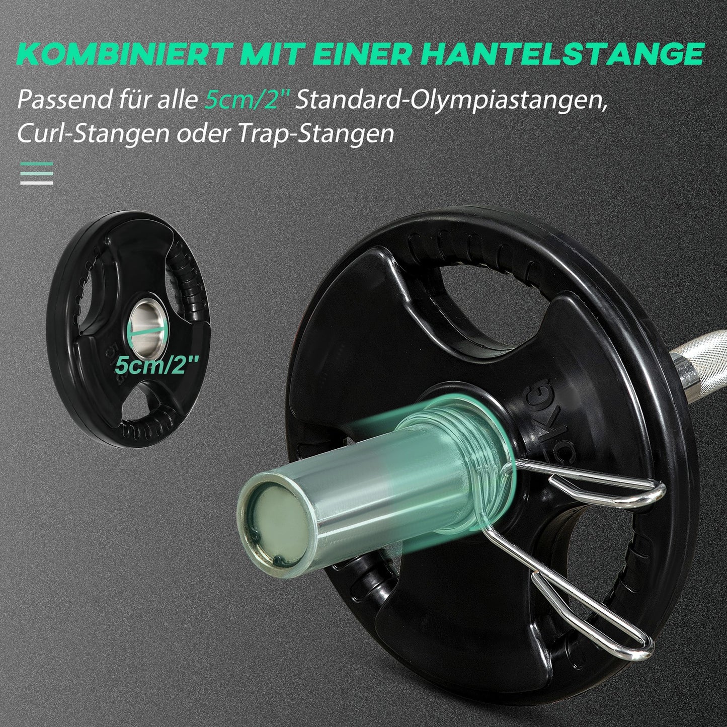 2Er-Set Hantelscheiben 2 X 5 KG Olympiascheibe
