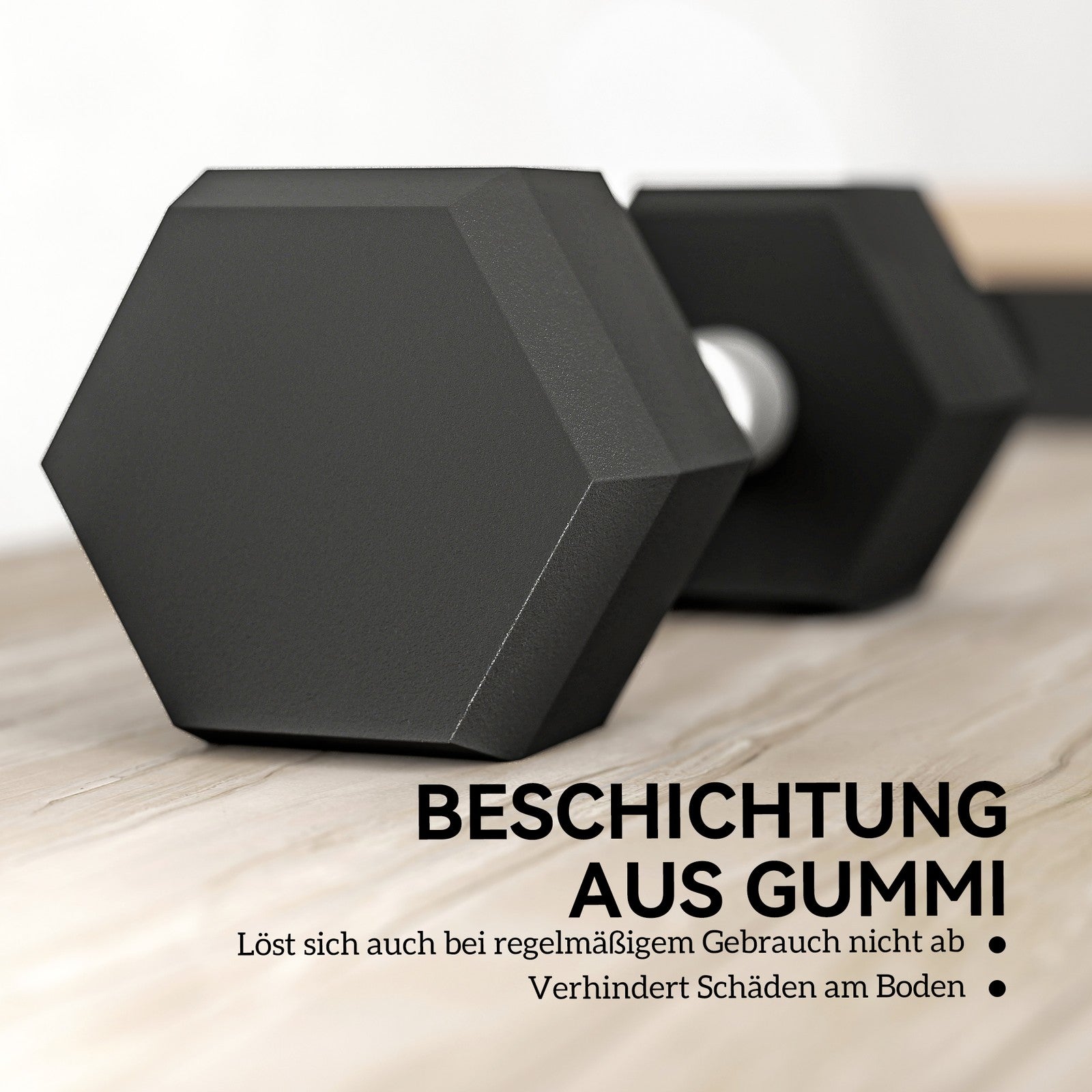 Hexagon Kurzhanteln Gusseisen Hanteln Griff Gerändelt Gewichte 2 X 6 KG