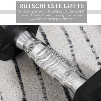 Hexagon Kurzhanteln Gusseisen Hanteln Griff Gerändelt Gewichte 2 X 5 KG