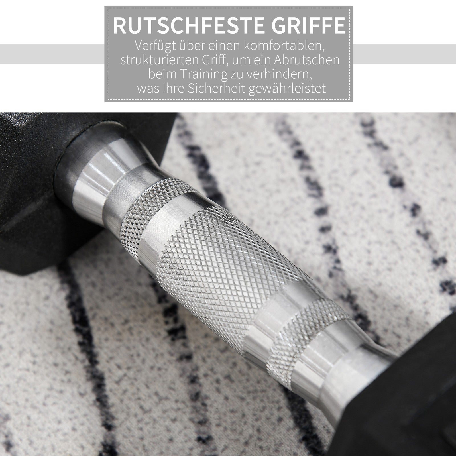 Hexagon Kurzhanteln Gusseisen Hanteln Griff Gerändelt Gewichte 2 X 10 KG