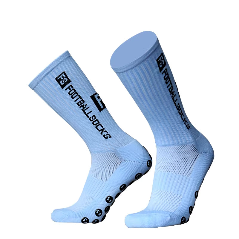 New Style FS Football Socks round Silicone Suction Cup Grip anti Slip Soccer Socks Sports Men Women Baseball Rugby Socks