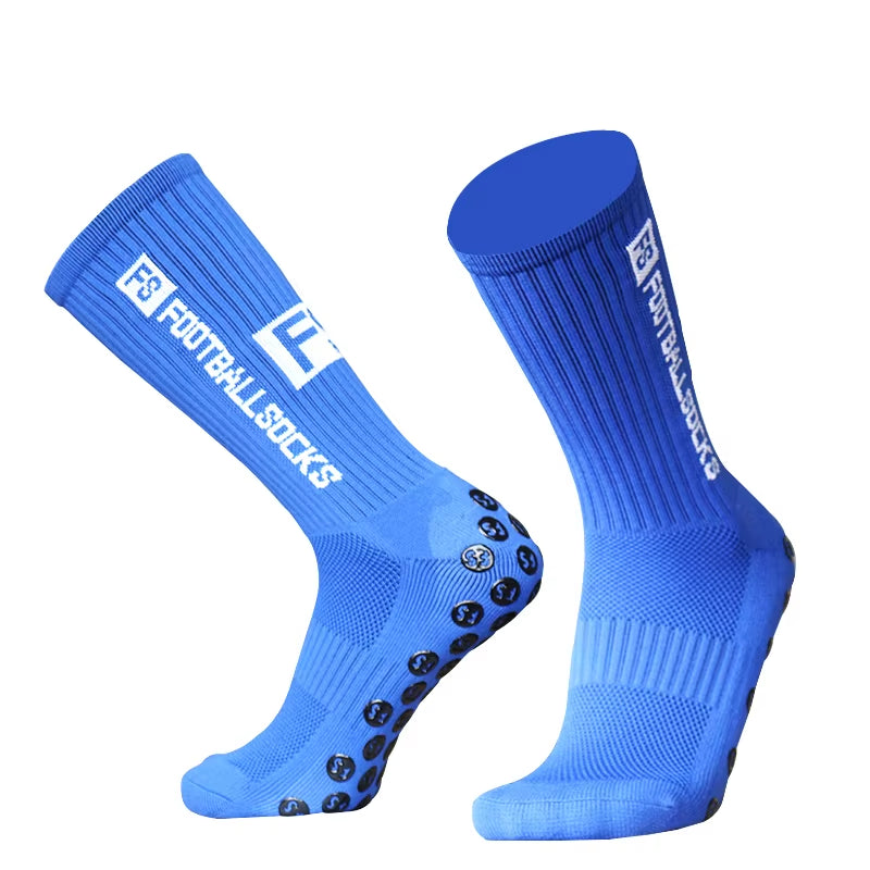 New Style FS Football Socks round Silicone Suction Cup Grip anti Slip Soccer Socks Sports Men Women Baseball Rugby Socks