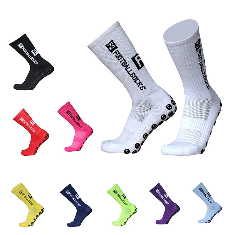 New Style FS Football Socks round Silicone Suction Cup Grip anti Slip Soccer Socks Sports Men Women Baseball Rugby Socks
