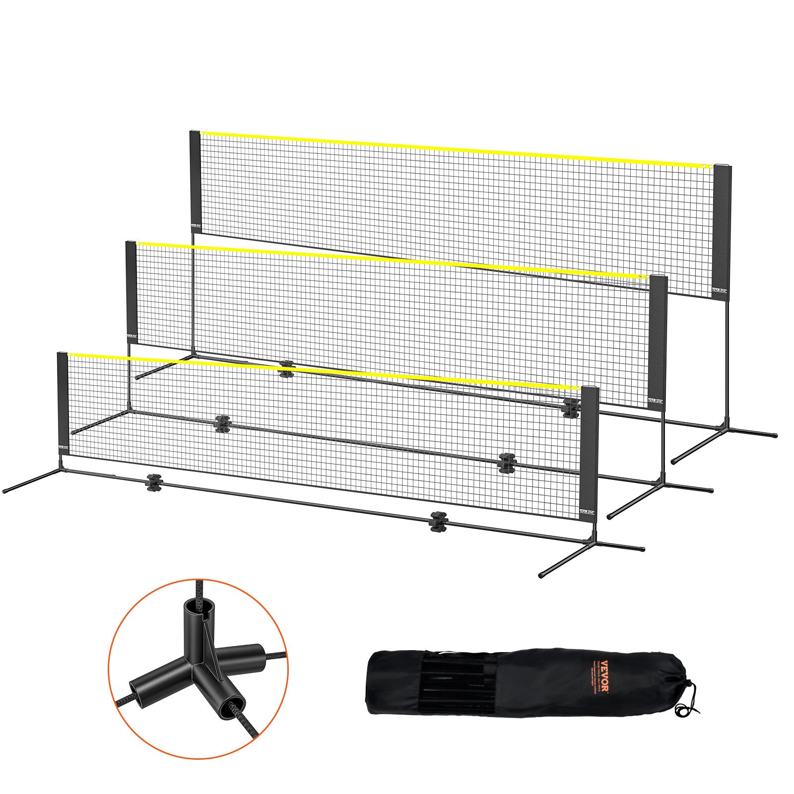 VEVOR 4,2M Badminton Netz Set Outdoor Tragbare Volleyball Pickleball Tennis Netz