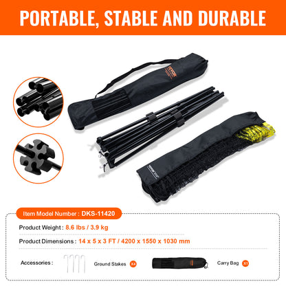 VEVOR 4,2M Badminton Netz Set Outdoor Tragbare Volleyball Pickleball Tennis Netz