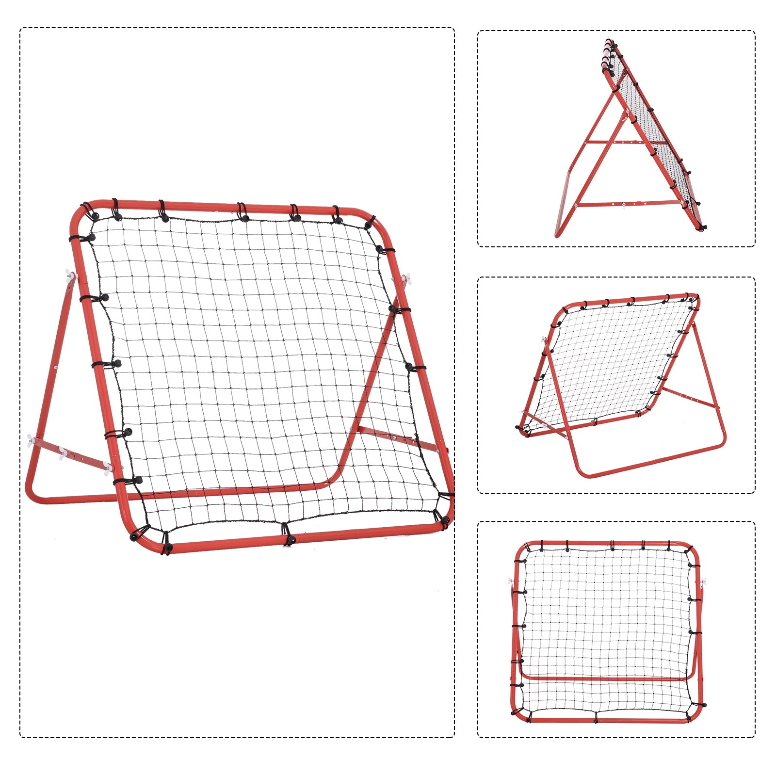 Fußball Rebounder Kickback Tor Rückprallwand Trainingsnetz Metallrohr