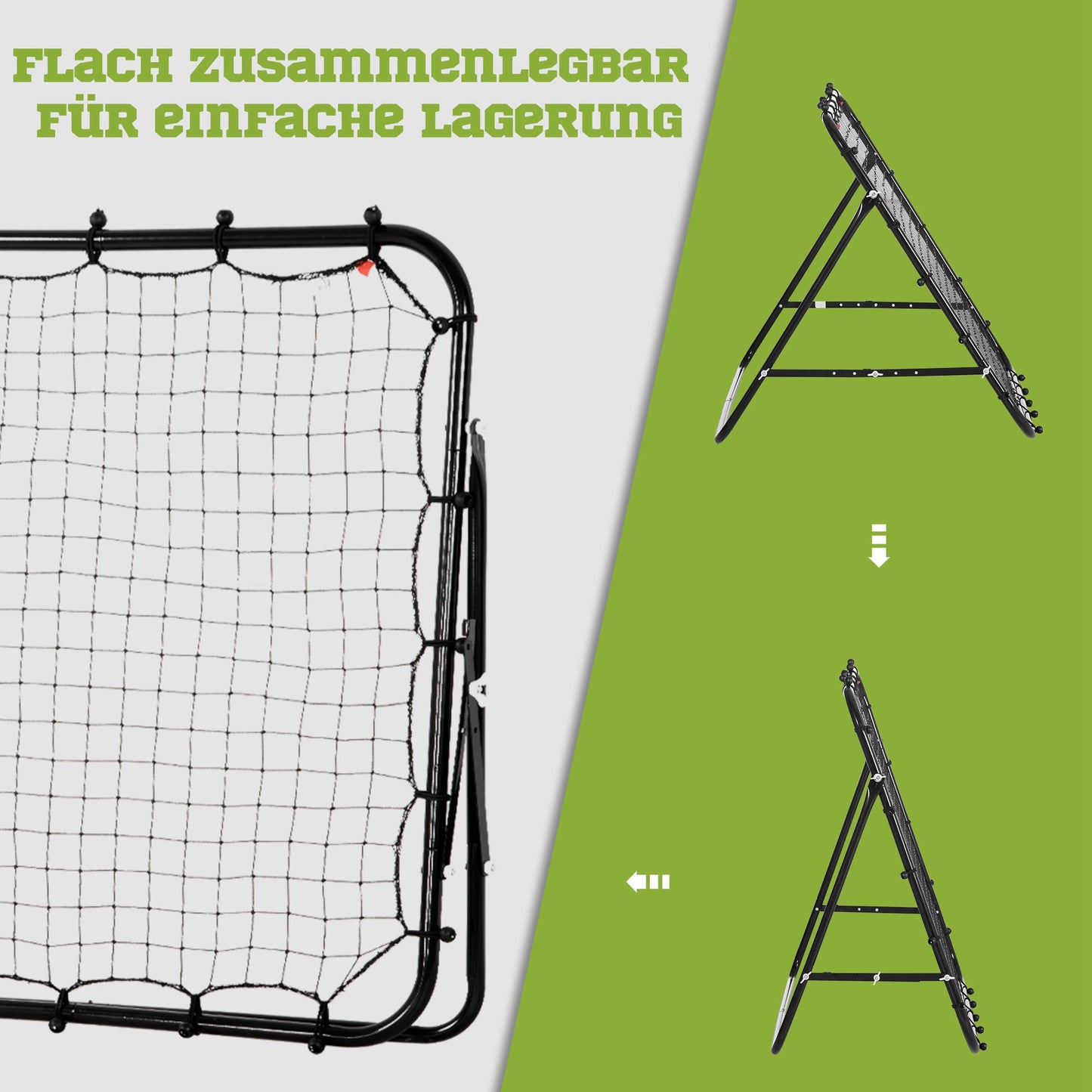 Fußball Rebounder Kickback Tor Rückprallwand Trainingsnetz Metallrohr