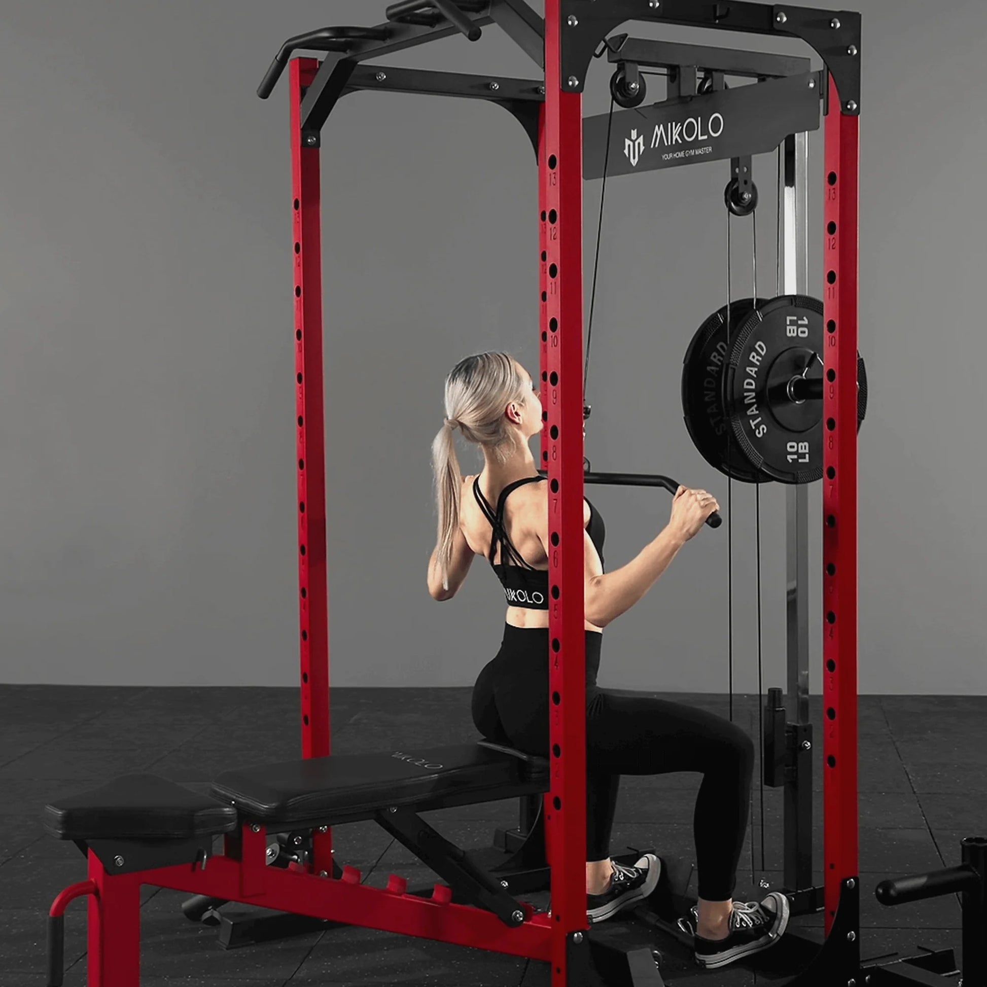 F4 Power Rack with Lat Pull down System