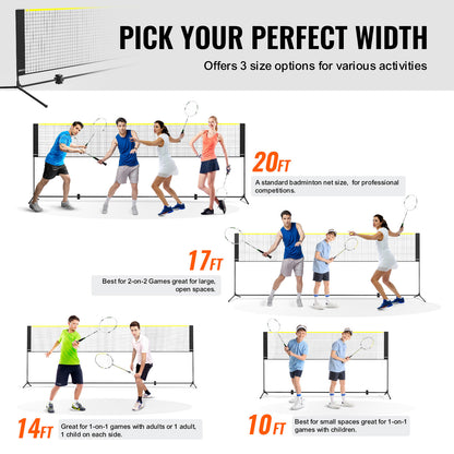 VEVOR 4,2M Badminton Netz Set Outdoor Tragbare Volleyball Pickleball Tennis Netz