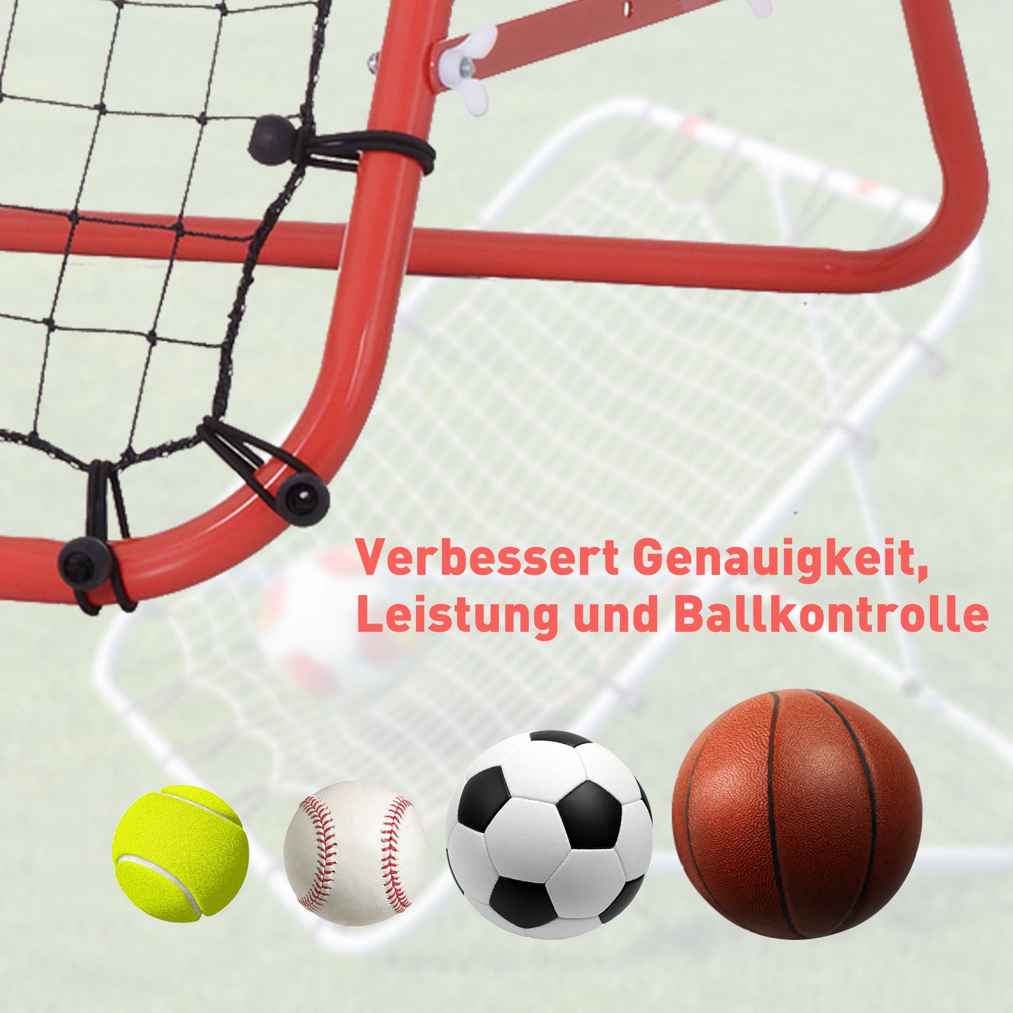 Fußball Rebounder Kickback Tor Rückprallwand Trainingsnetz Metallrohr