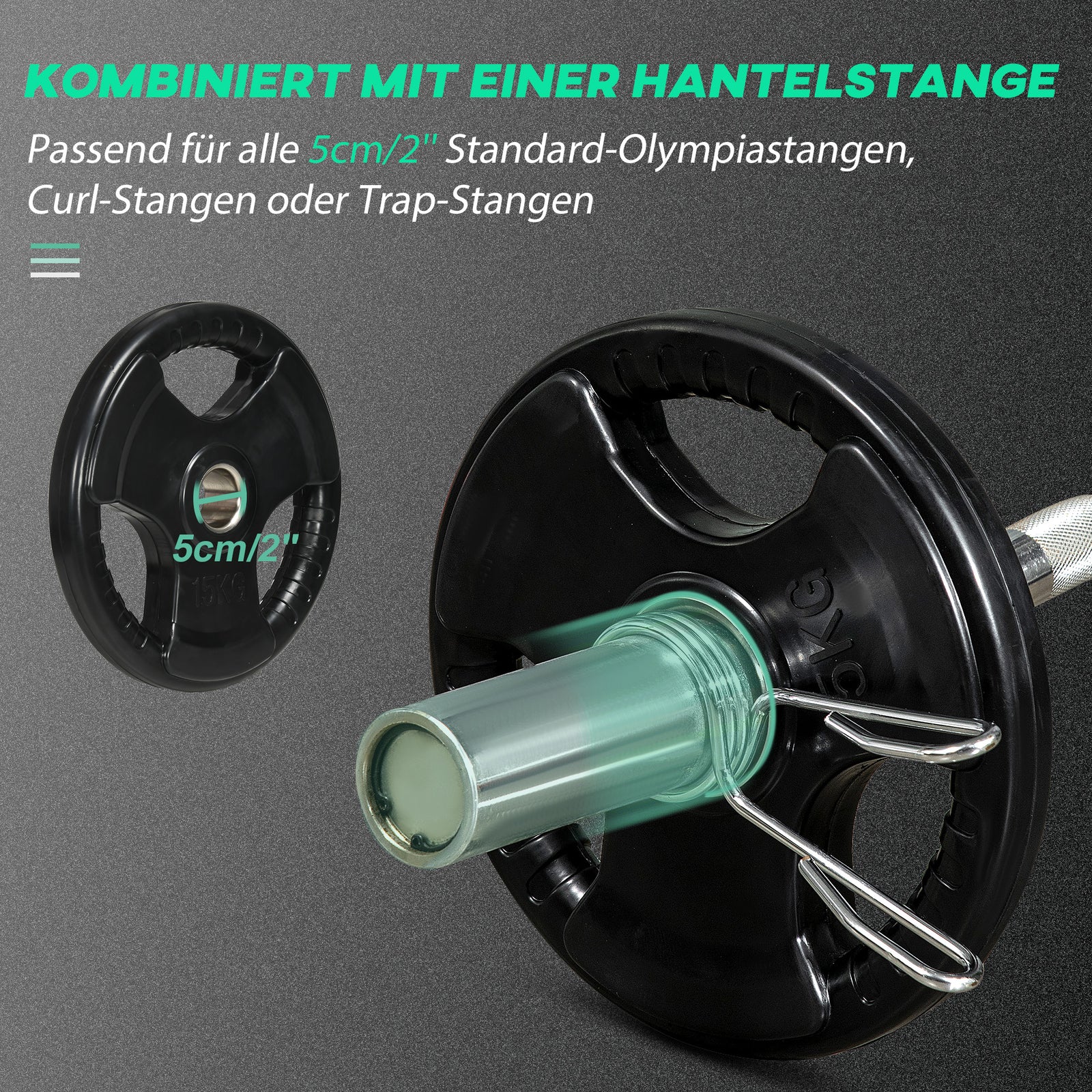 2Er-Set Hantelscheiben 2 X 15 KG Olympiascheibe