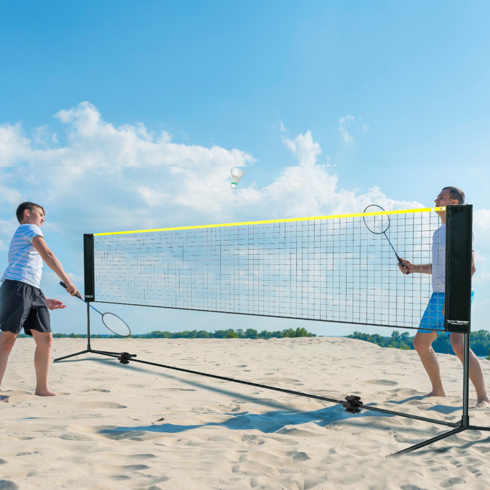 VEVOR 4,2M Badminton Netz Set Outdoor Tragbare Volleyball Pickleball Tennis Netz