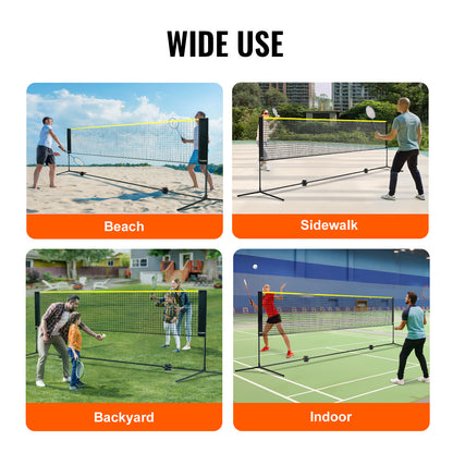 VEVOR 4,2M Badminton Netz Set Outdoor Tragbare Volleyball Pickleball Tennis Netz