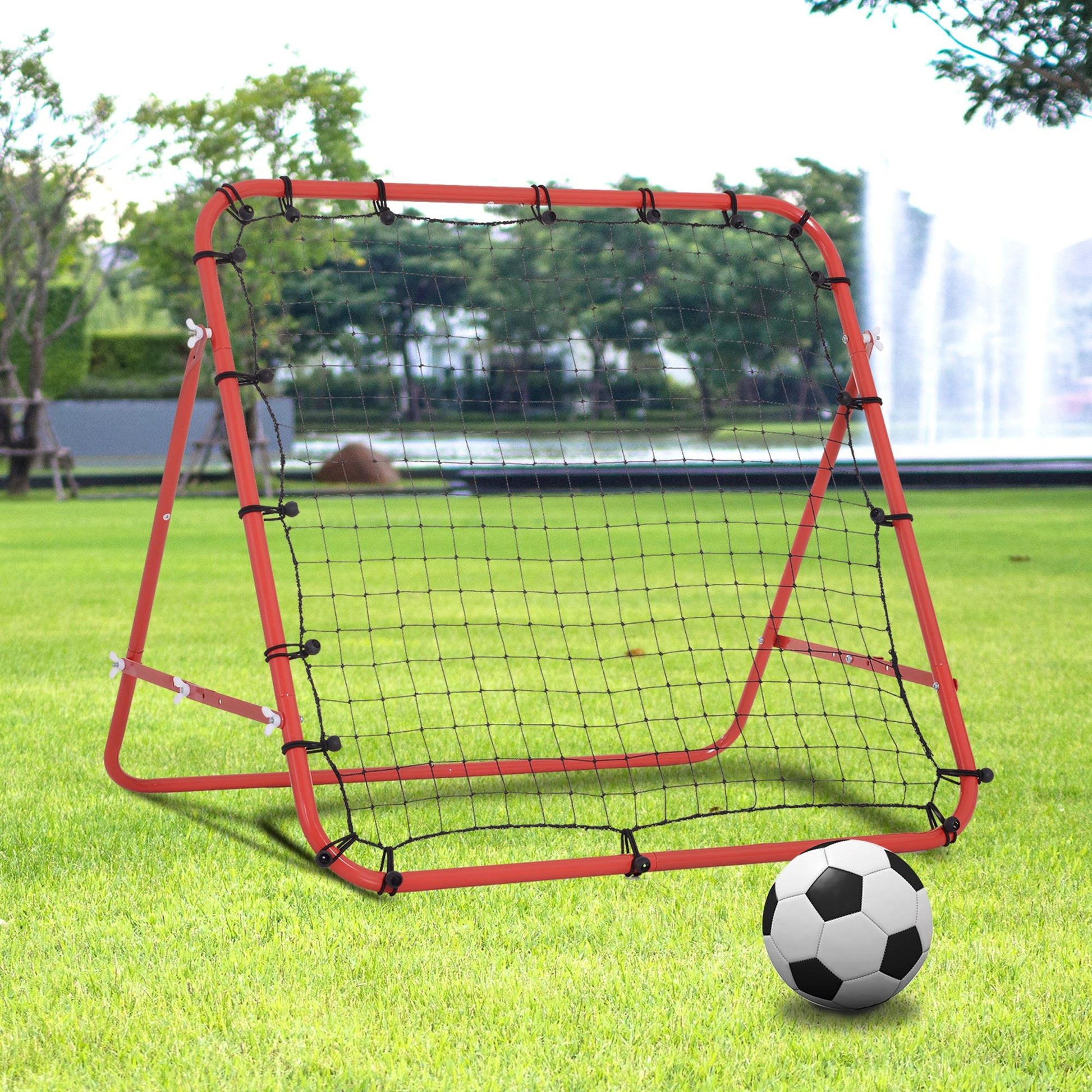 Fußball Rebounder Kickback Tor Rückprallwand Trainingsnetz Metallrohr