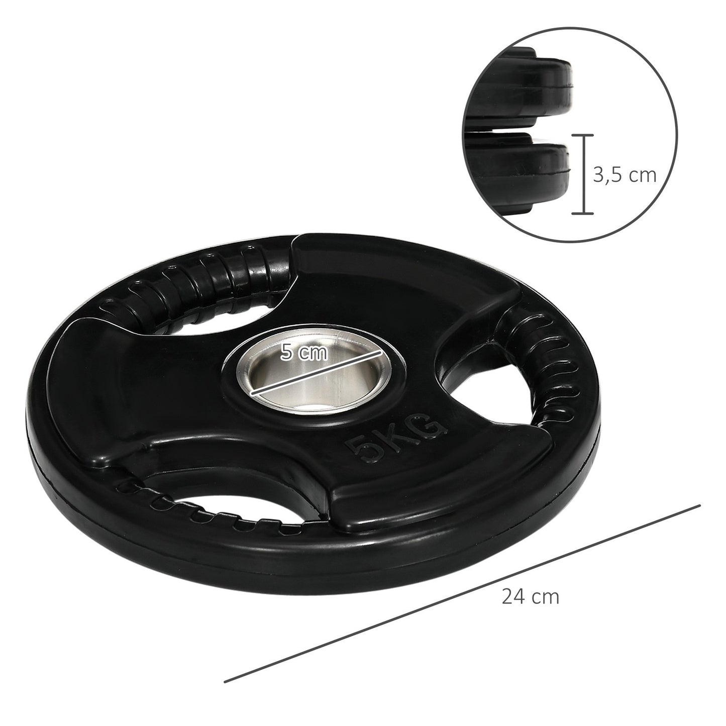 2Er-Set Hantelscheiben 2 X 5 KG Olympiascheibe