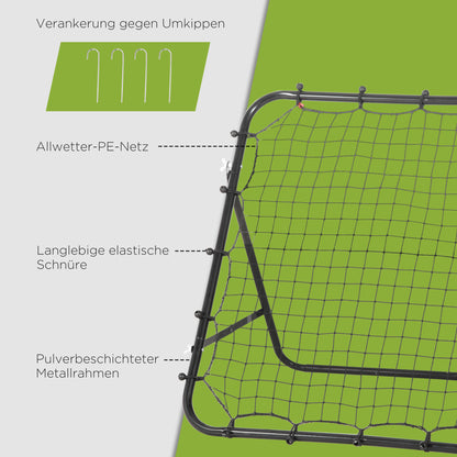 Fußball Rebounder Kickback Tor Rückprallwand Trainingsnetz Metallrohr